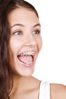 happy beautiful girl with braces