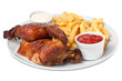 Chicken roasted with fries Chicken roasted with fries