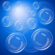 Bubbles over blue