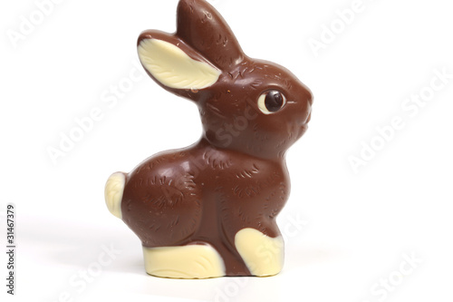 Photo: Chocolate bunny on white Chocolate bunny on white