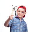 boy with a slingshot