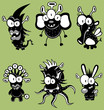 Cartoon monsters, goblins, ghosts, aliens
