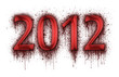 Number 2012 in splatter of blood