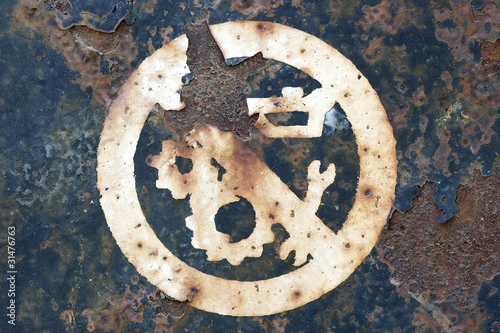 Photo: old danger signal old danger signal