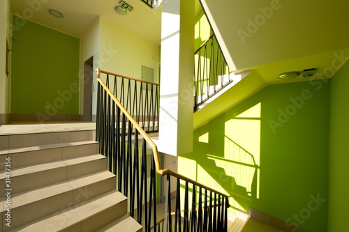 Photo: House interior with modern stairs House interior with modern stairs