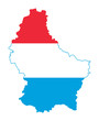 Luxembourg map on flag