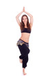 portrait of a beautiful belly dancer with long hair