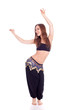 portrait of a beautiful belly dancer with long hair