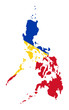 Philippines flag on map
