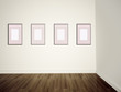 modern art gallery Empty pictures on a wall