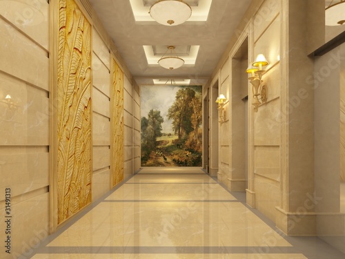 Illustration: Modern corridor interior image ( rendering) Modern corridor interior image ( rendering)
