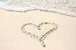 Photo: Heart Drawn in Sand on Beach Heart Drawn in Sand on Beach