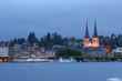 Lucerne, Switzerland, city view at night