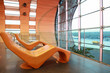 waiting room at International Airport, orange comfort chairs waiting room at International Airport, orange comfort chairs