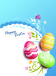 cartolina di pasqua con uova decorate cartolina di pasqua con uova decorate