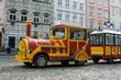 Sightseeing tourist train car in Lviv, Ukraine