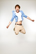 jumping young man