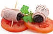 roulés au jambon sur tranches de tomates roulés au jambon sur tranches de tomates