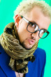 Photo: Man with blue jacket in studio shooting Man with blue jacket in studio shooting