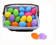 colourful basket of easter eggs isolated on white