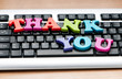 Thank you message on the keyboard
