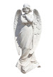 Statue of a young angel isolated on white with clipping path