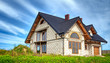 New house and blue sky