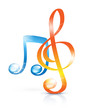 Abstract musical notes