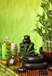 Spa still life with hot stones and essential oil Spa still life with hot stones and essential oil