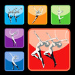 Gymnastics silhouettes set Gymnastics silhouettes set