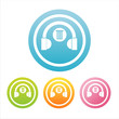 set of 4 colorful headphones signs