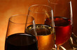Verre de vins rouge rosé blanc