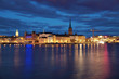 Evening view of Riddarholmen island and Gamla Stan in Stockholm
