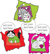 set vector talking cats