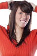 Photo : jeune fille s'arrachant les cheveux jeune fille s'arrachant les cheveux
