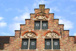 Step-roof gable with antique medical sculptures, Bruges Step-roof gable with antique medical sculptures, Bruges