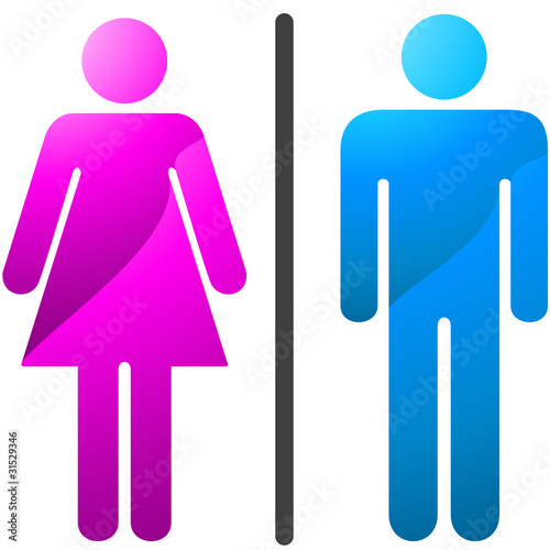 Illustration: Man and women icon-enter. Man and women icon-enter.