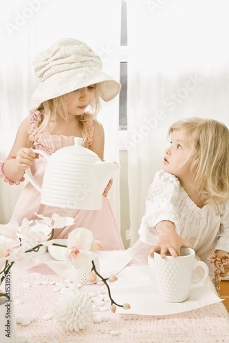 Photo: Two Girls Having A Tea Party Two Girls Having A Tea Party