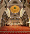 Interior of the Suleymaniye Mosque in Istanbul, Turkey