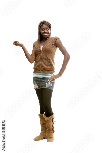 Photo: Girl With A Miniskirt And Hoodie Girl With A Miniskirt And Hoodie