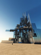 abstract architectural form in desert