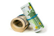Two rolls of euros and dollars