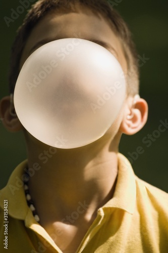 Photo: Boy Blowing Bubble With Bubblegum Boy Blowing Bubble With Bubblegum