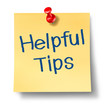 Helpful tips and advice on a yellow office note