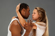 Young couple dances Caribbean Salsa Young couple dances Caribbean Salsa