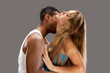 Young couple dances Caribbean Salsa Young couple dances Caribbean Salsa