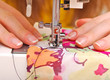 Hand sewing on a machine