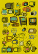 Retro Colored Vintage TV Collection in Vector Format