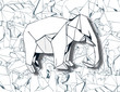 Elephant Origami on Paper Background Vector Elephant Origami on Paper Background Vector