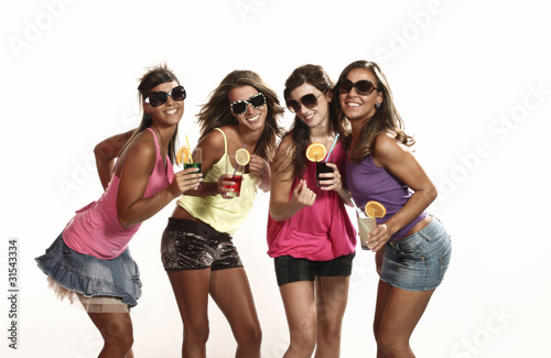 Photo: four beauty girls in studio four beauty girls in studio